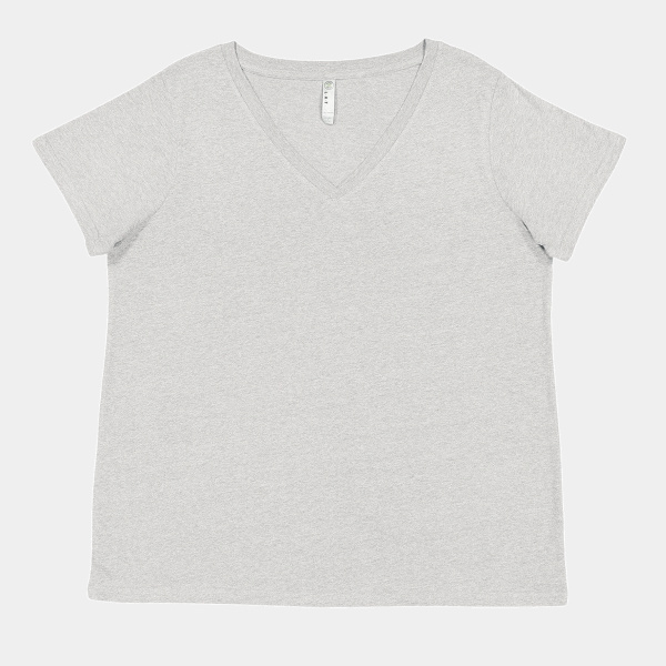 Ladies' Curvy V-Neck Fine Jersey T-Shirt Thumbnail