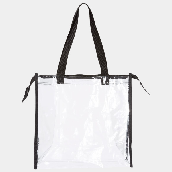 Clear Tote with Gusseted And Zippered Top Thumbnail