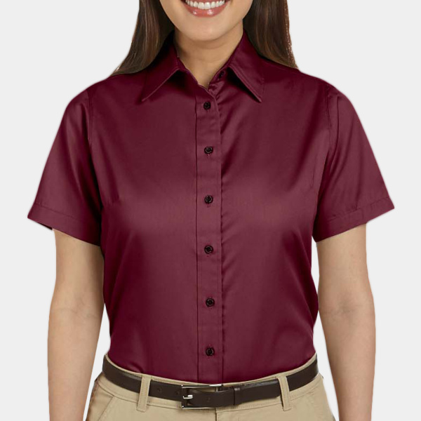 Ladies' Easy Blend™ Short-Sleeve Twill Shirt with Stain-Release Thumbnail