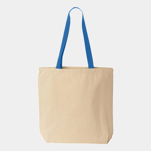 Natural Tote with Contrast-Color Handles Thumbnail