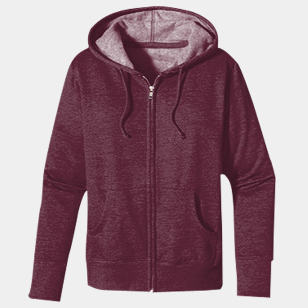 Ladies' Heathered Full-Zip Hooded Sweatshirt Thumbnail