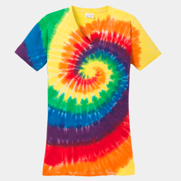 Women's Tie Dye V Neck Tee Thumbnail