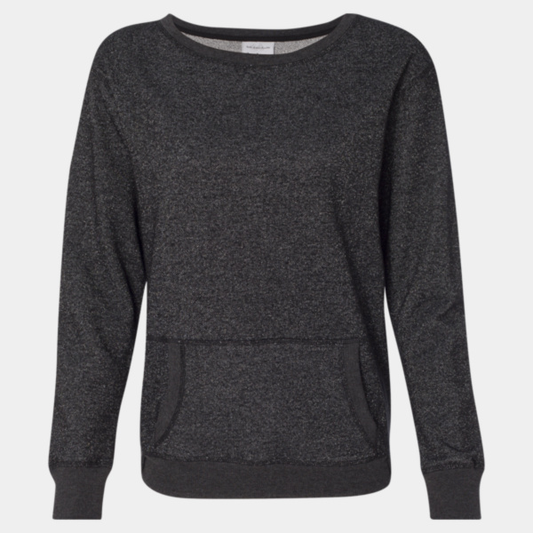 Women’s Glitter French Terry Wide Neck Sweatshirt Thumbnail