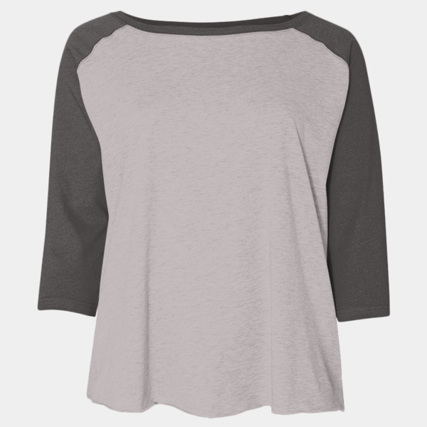 Women's Curvy Collection Baseball Three-Quarter Sleeve Tee Thumbnail
