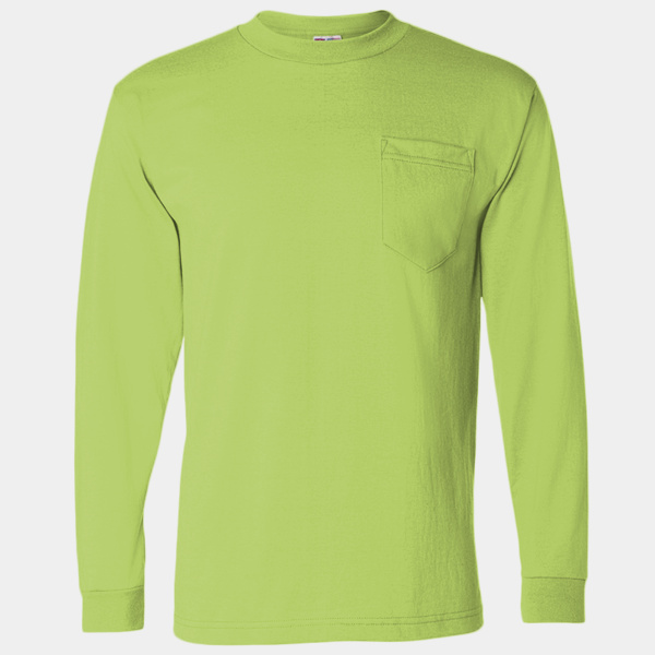 Adult USA Made Long-Sleeve T-Shirt with Pocket Thumbnail