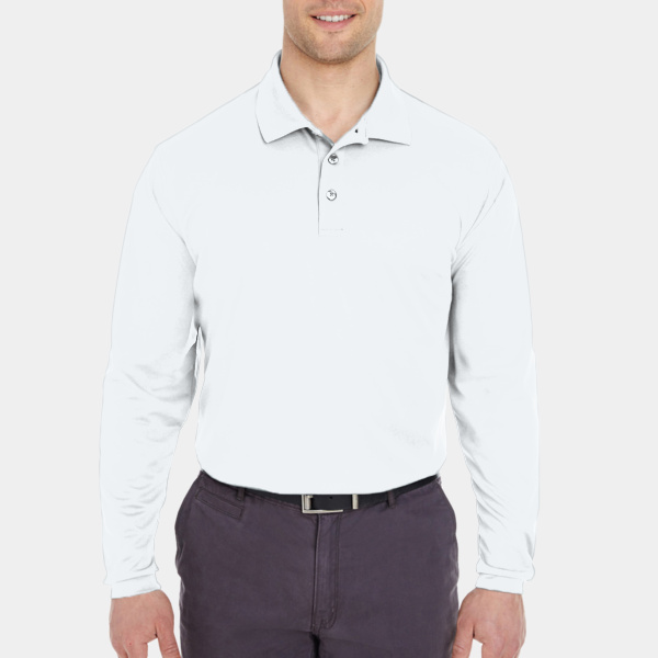 Adult Cool & Dry Long-Sleeve Mesh Piqué Polo Thumbnail