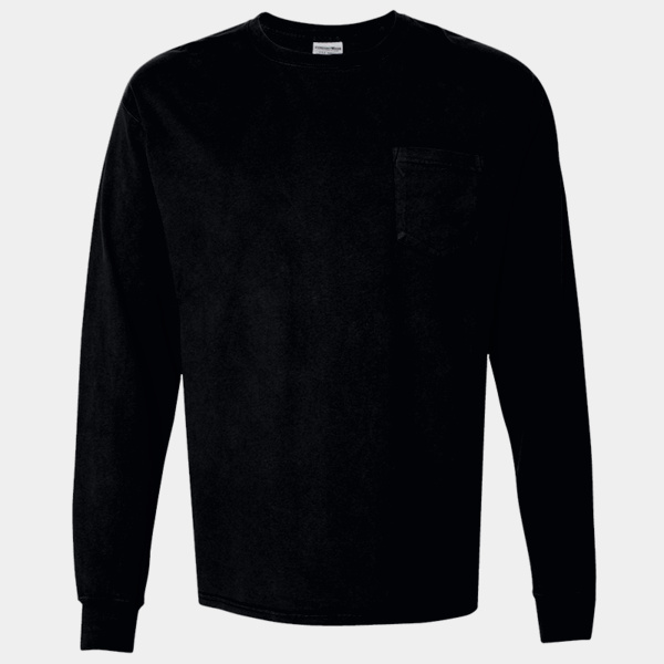 Unisex Garment-Dyed Long-Sleeve T-Shirt with Pocket Thumbnail