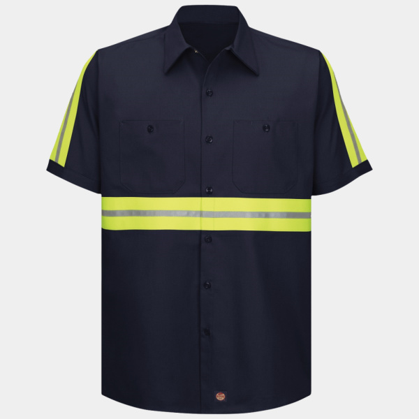 Men's Enhanced Visibility Short Sleeve Cotton Work Shirt Thumbnail