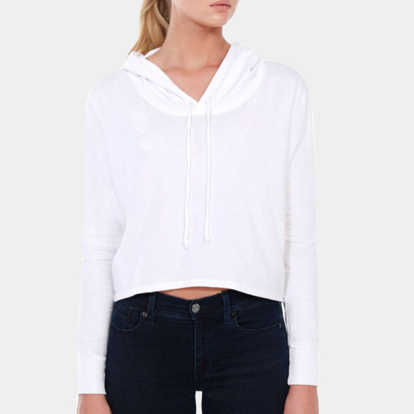 Ladies' CVC Cropped Hoodie T-Shirt Thumbnail