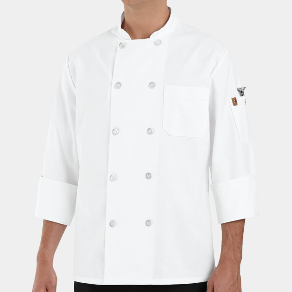 100% Polyester Ten Pearl Button Chef Coat Thumbnail