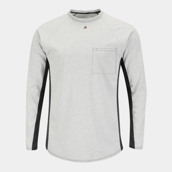 Men's Long Sleeve FR Two-Tone Base Layer with Concealed Chest Pocket - EXCEL FR Thumbnail