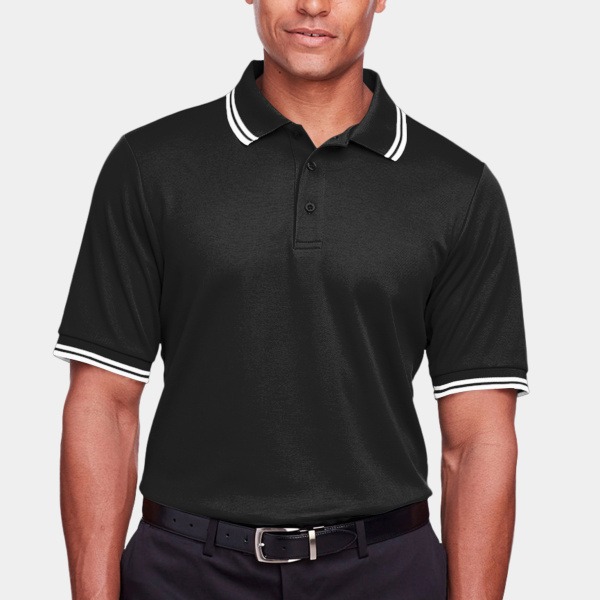 CrownLux Performance® Men's Plaited Tipped Polo Thumbnail