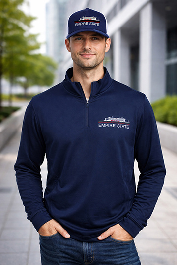 Wisco uniforms_State-University-Of-New York-Maritime College-Quarter Zip Shirt-Hat.jpg Thumbnail