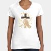 Women's Fine Jersey V-Neck Tee Thumbnail